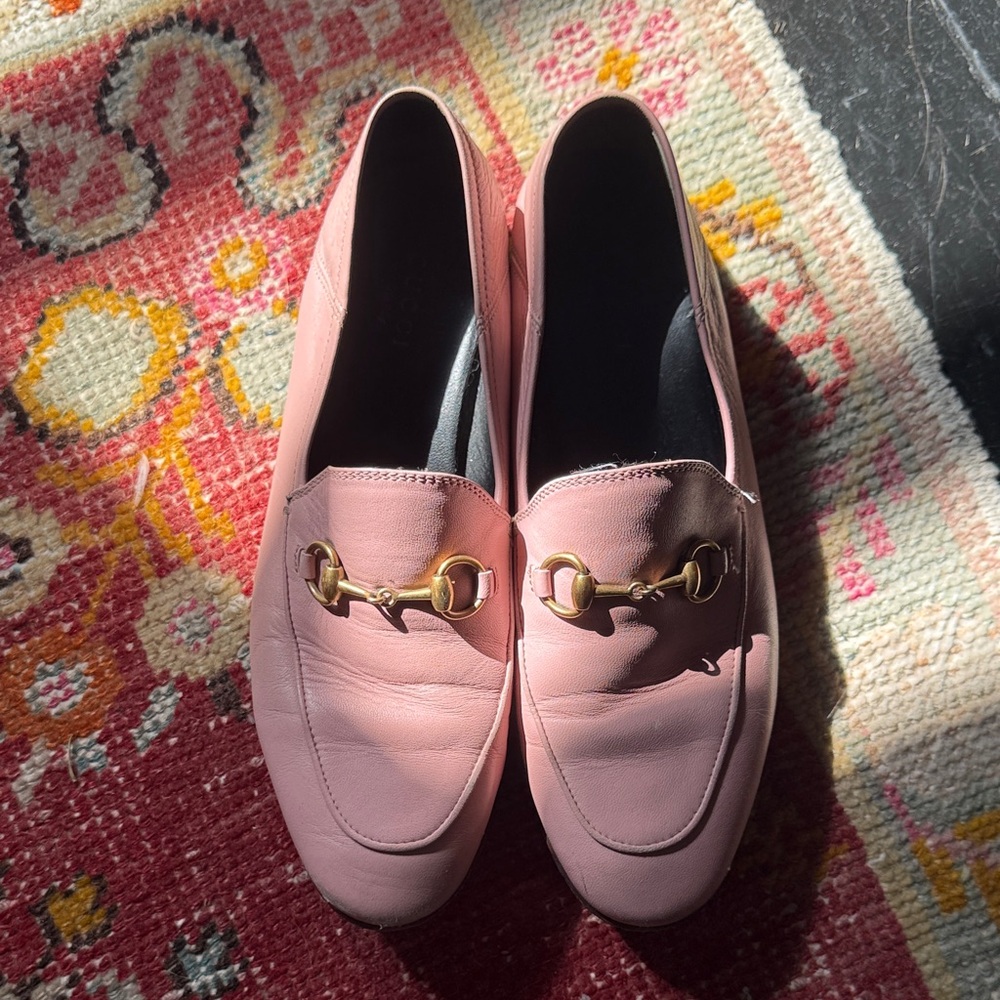 Pink Leather Loafers
